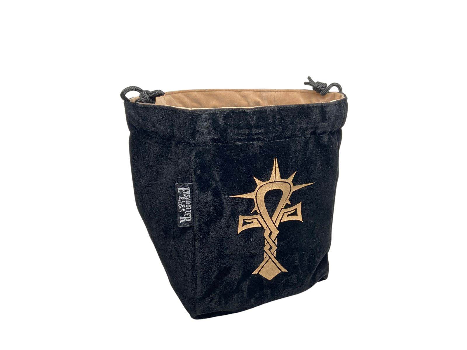 LIMITED EDITION: Black & Tan Cleric Reversible Microfiber Self-Standing Large Dice Bag - 