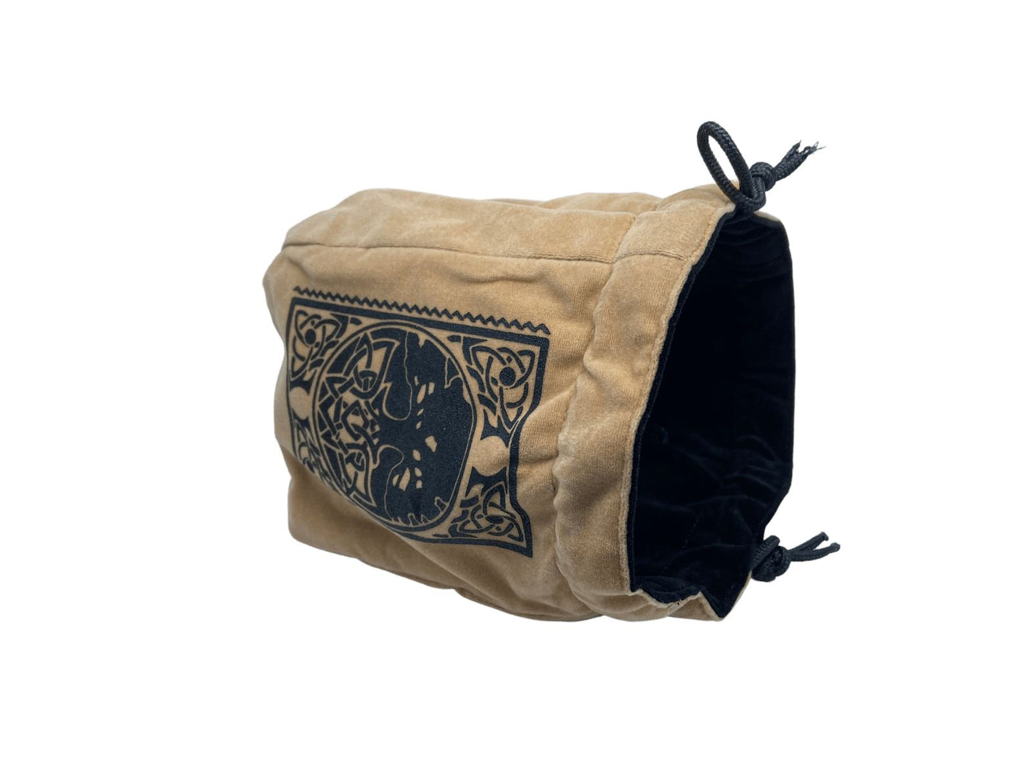 LIMITED EDITION: Black & Tan Spell Book Reversible Microfiber Self-Standing Large Dice Bag