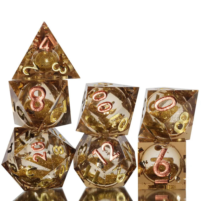 Liquid Core Dice Set with Sharp Edges