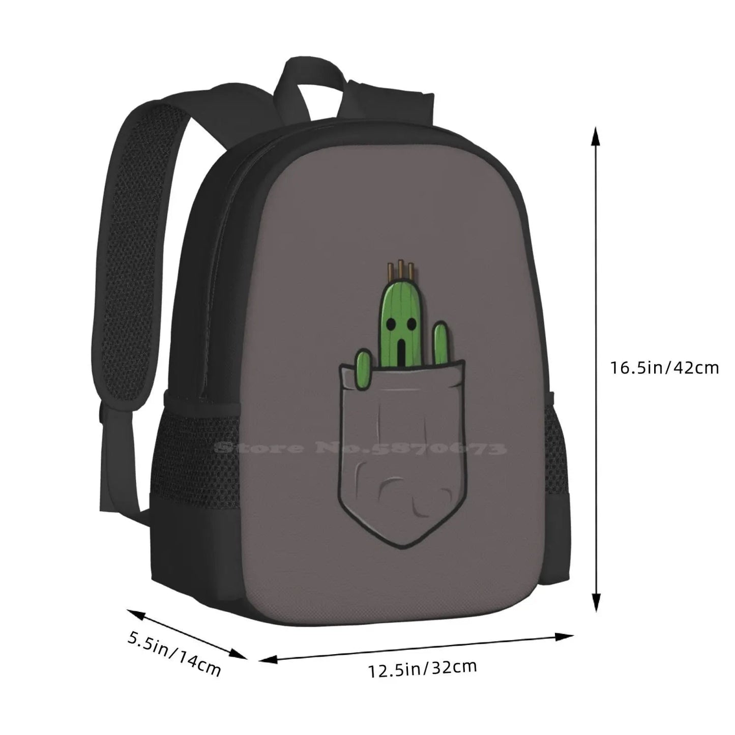 Little Pocket Cactuar Backpack For Student School Laptop Travel Bag Cactuar Final Fantasy Cactus Sabotender