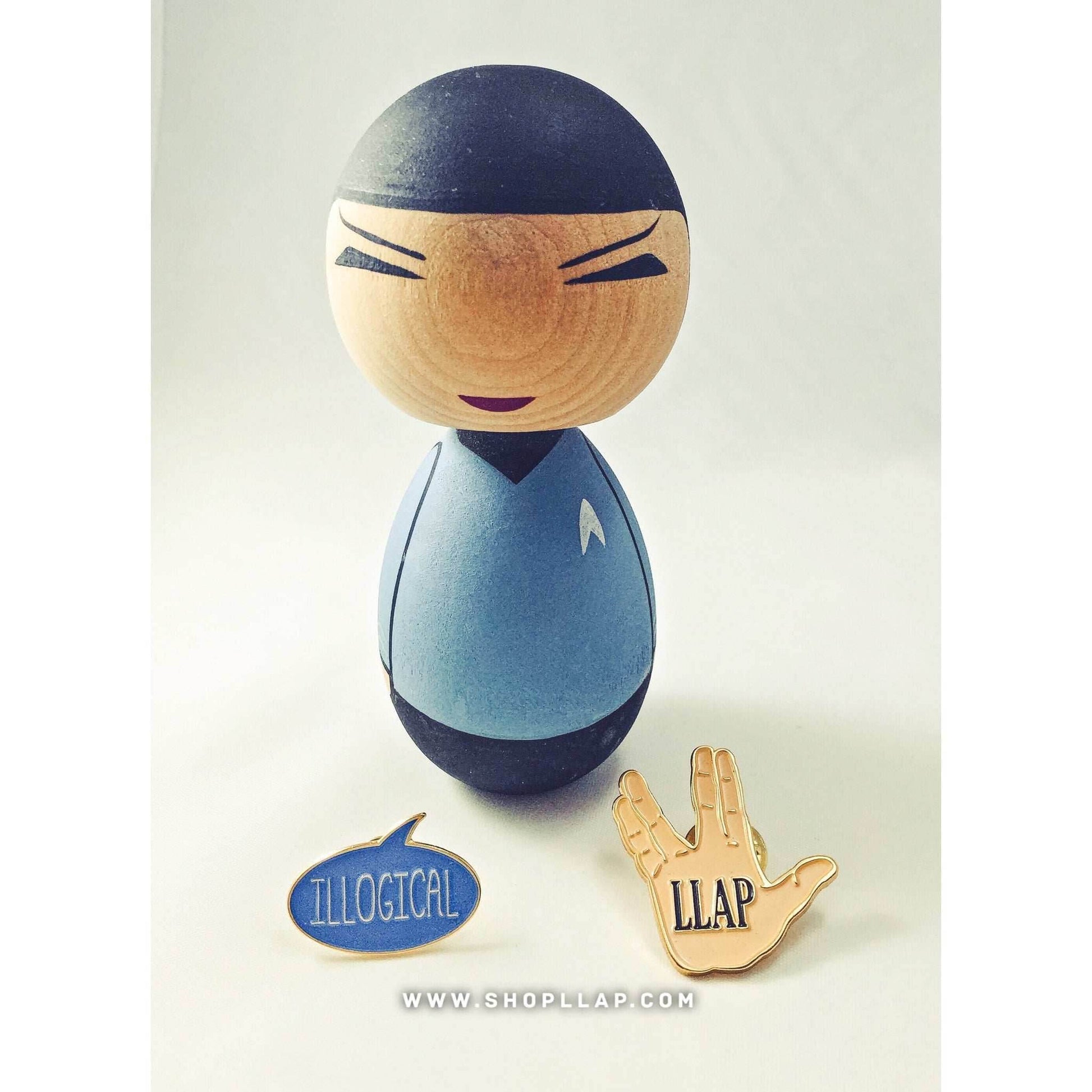 LLAP Enamel Pin With Vulcan Hand Salute - Neutral