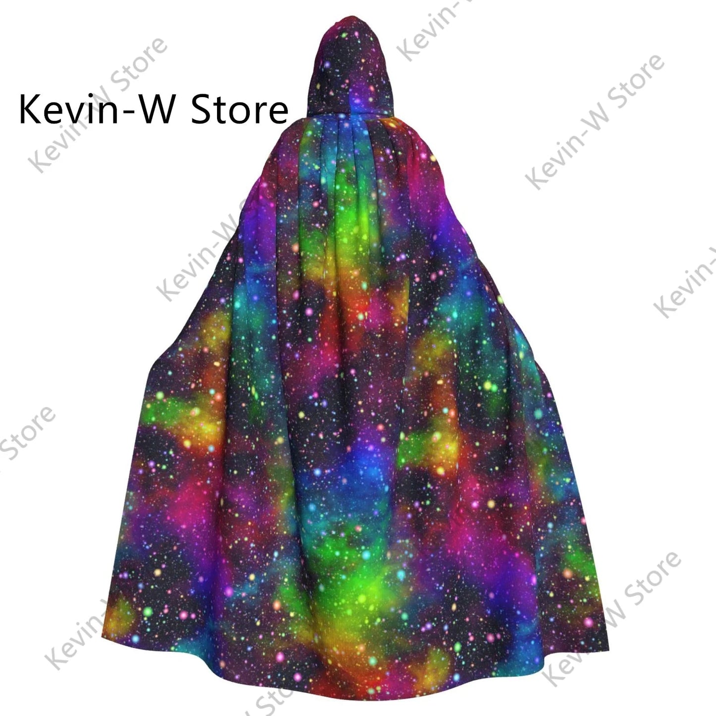 Long Cape Cloak Gold Nebula Constellations And Stars Hooded Cloak Coat Autumn Hoodies