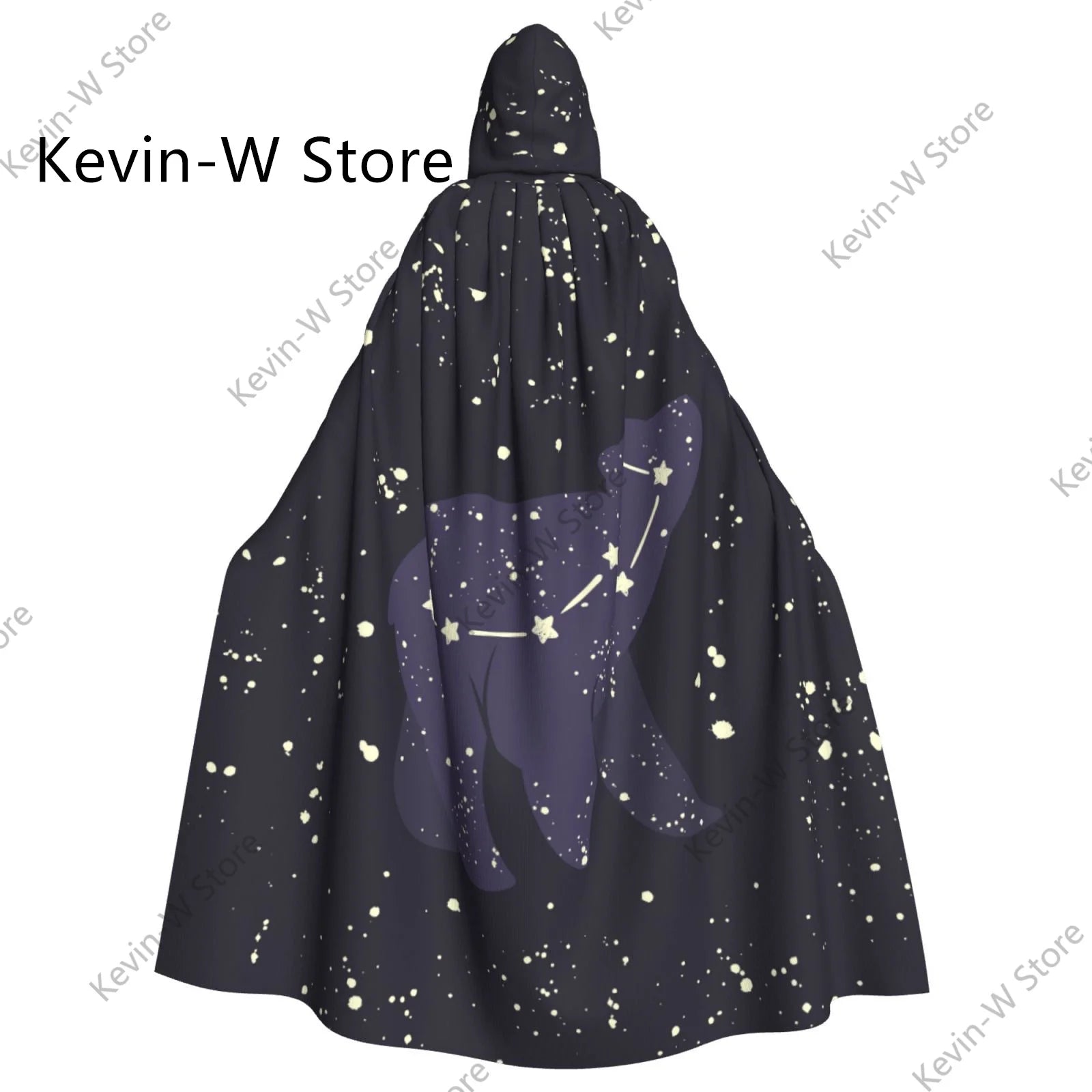 Long Cape Cloak Gold Nebula Constellations And Stars Hooded Cloak Coat Autumn Hoodies