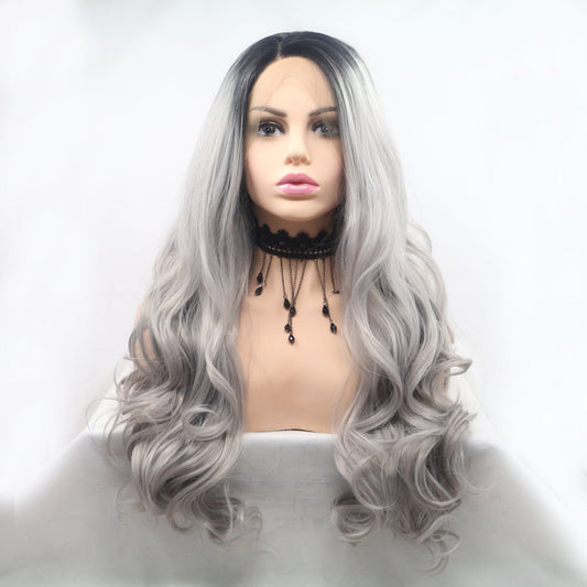 13*3" Lace Front Wigs Synthetic Long Wavy 24" 130% Density