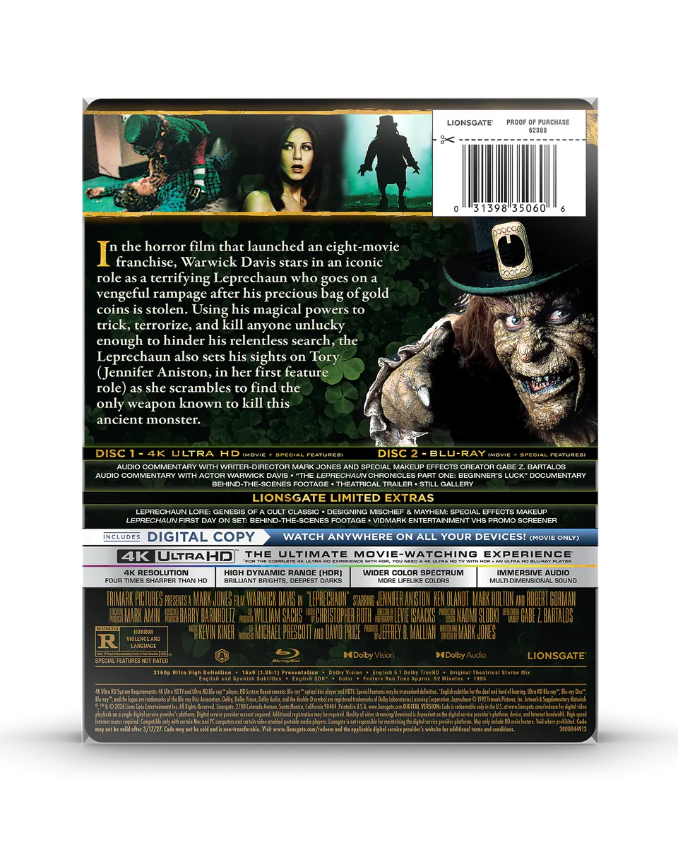 Leprechaun - Limited Edition Steelbook (4K Ultra HD + Blu-ray + Digital)