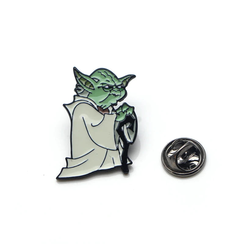 LT848 Cute Baby Yoda Enamel Pin Lapel Pins Badge Hats Clothes Backpack Decoration Jewelry Accessories Gifts