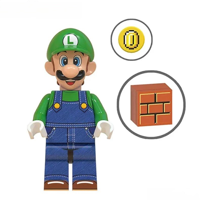 Luigi from Super Mario Brothers Movie Lego Minifigures Custom Toys