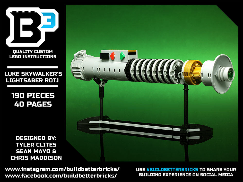 Luke Skywalker Return of the Jedi Lightsaber w/ Stand - Custom MOC made with LEGO bricks