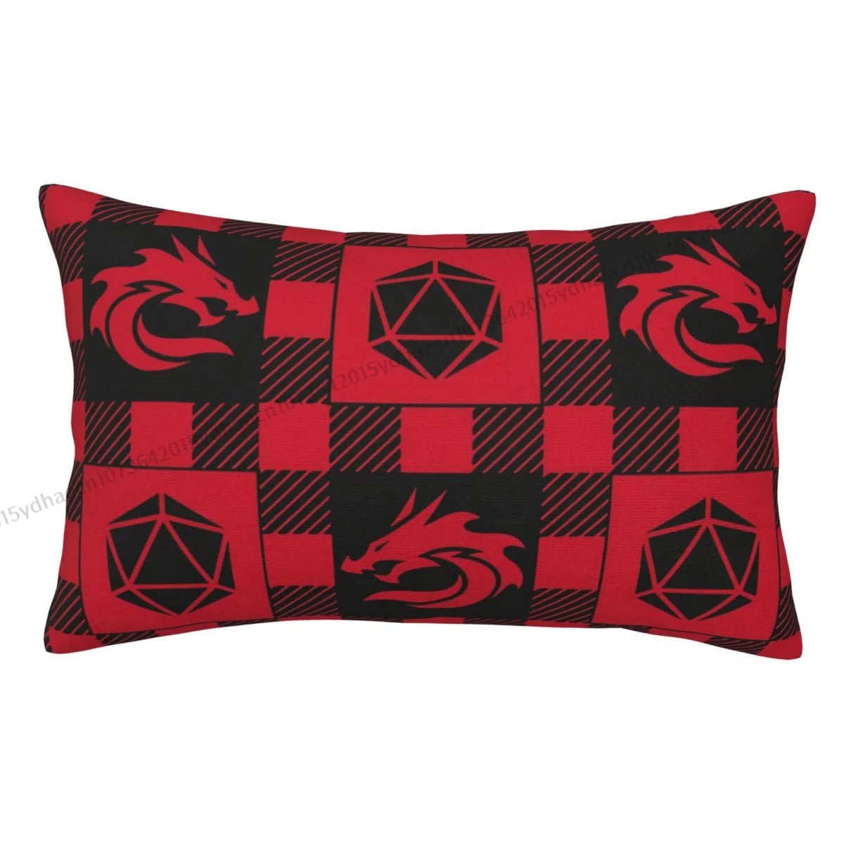 LUMBERJACK RED PLAID DICE Pillow Case DnD Game Cushion Covers Home Sofa Chair Decorative Backpack Covers