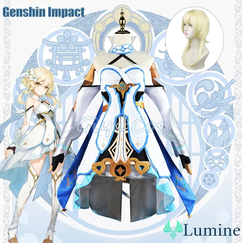 Lumine Cosplay Costume Genshin Impact Adult Carnival Uniform  Anime Halloween Party Costumes Masquerade Women Game