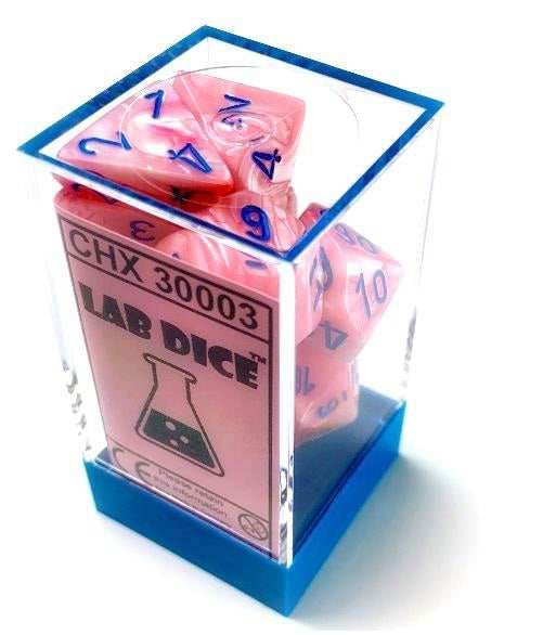Lustrous Pink/blue 7-Die Set Lab Dice | Out of Print, OOP - 