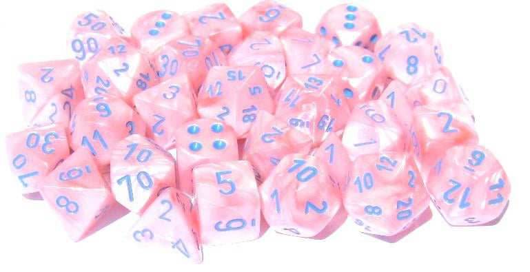 Lustrous Pink/blue 7-Die Set Lab Dice | Out of Print, OOP - 