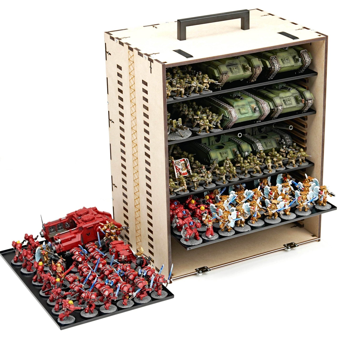 MagCase 2.0 MDF Magnetic Carrying Case / Display Case For Miniatures - 3 MagCase 2.0 Trays / 105 Magnets