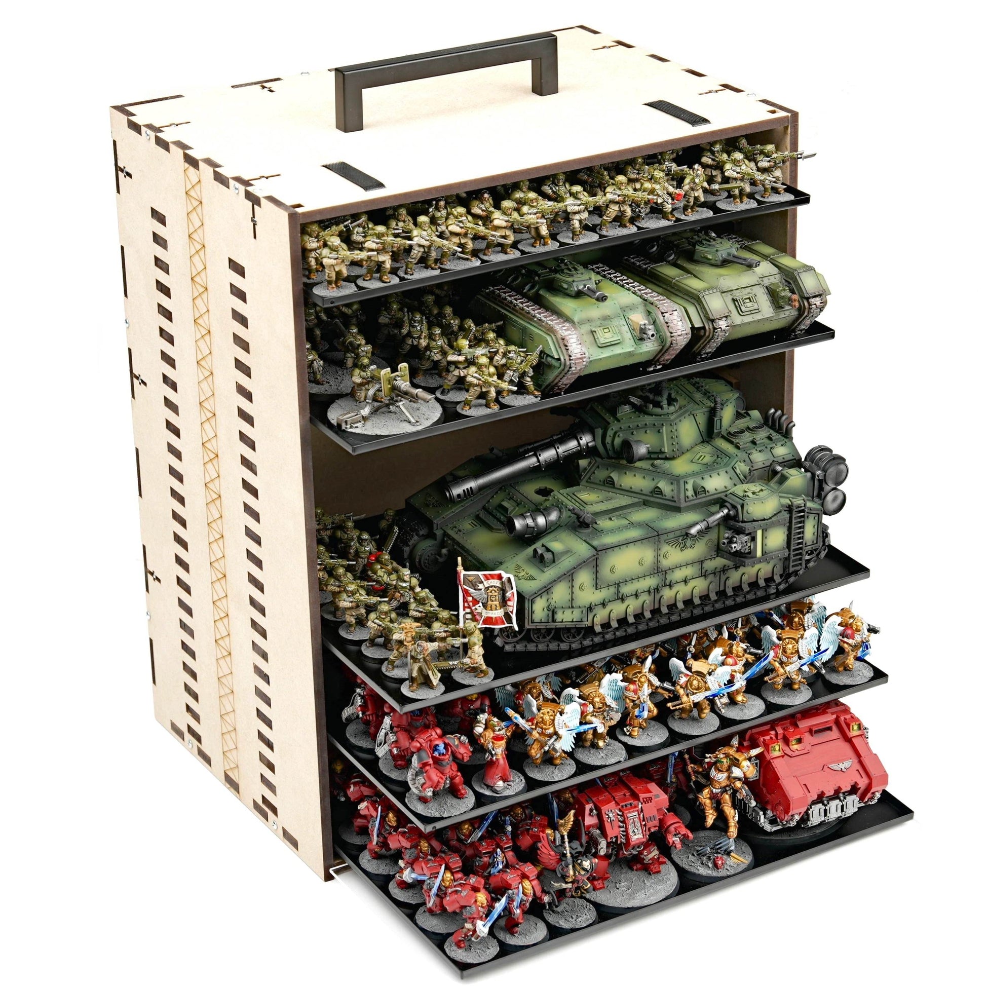 MagCase 2.0 MDF Magnetic Carrying Case / Display Case For Miniatures - 3 MagCase 2.0 Trays / 105 Magnets