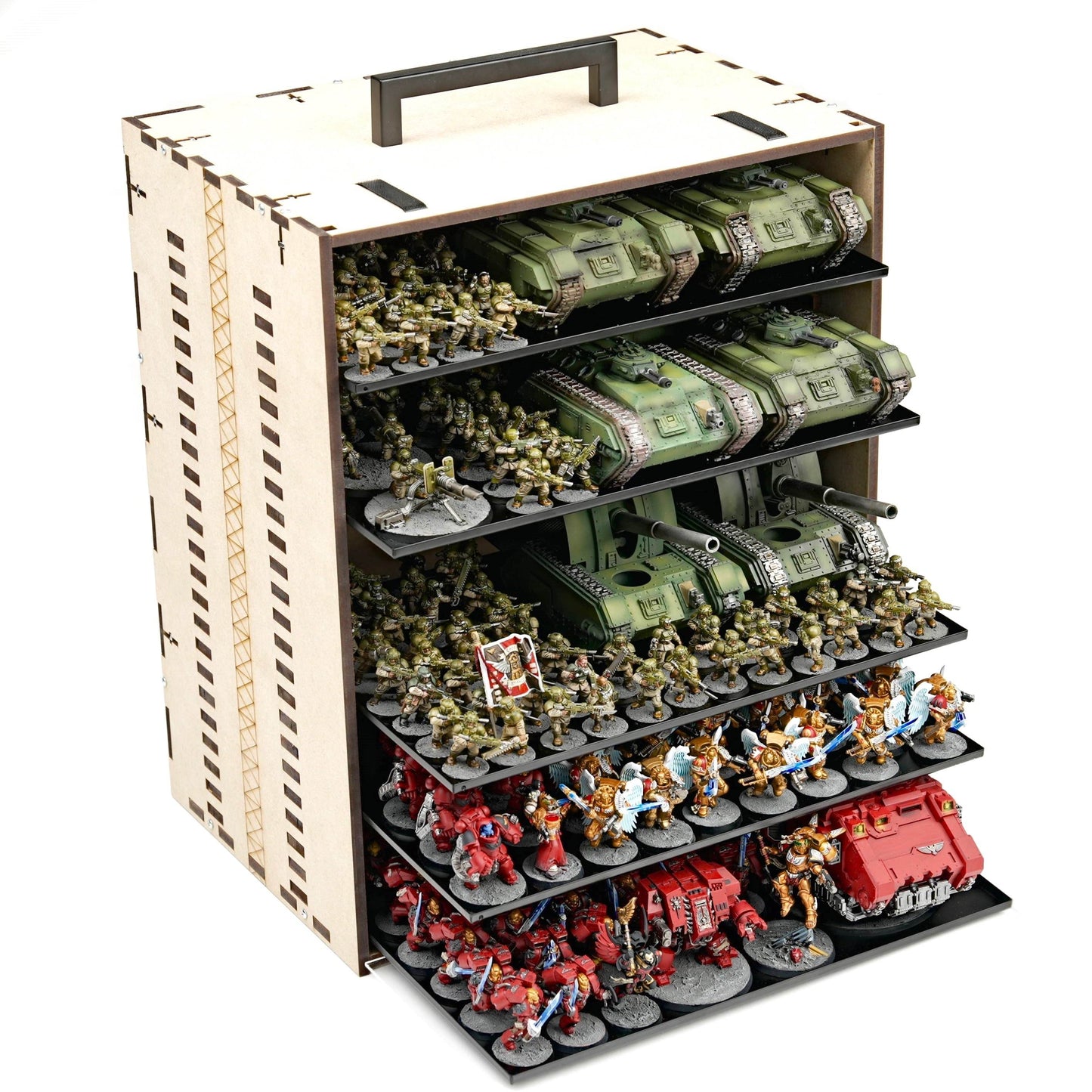 MagCase 2.0 MDF Magnetic Carrying Case / Display Case For Miniatures - 3 MagCase 2.0 Trays / 105 Magnets