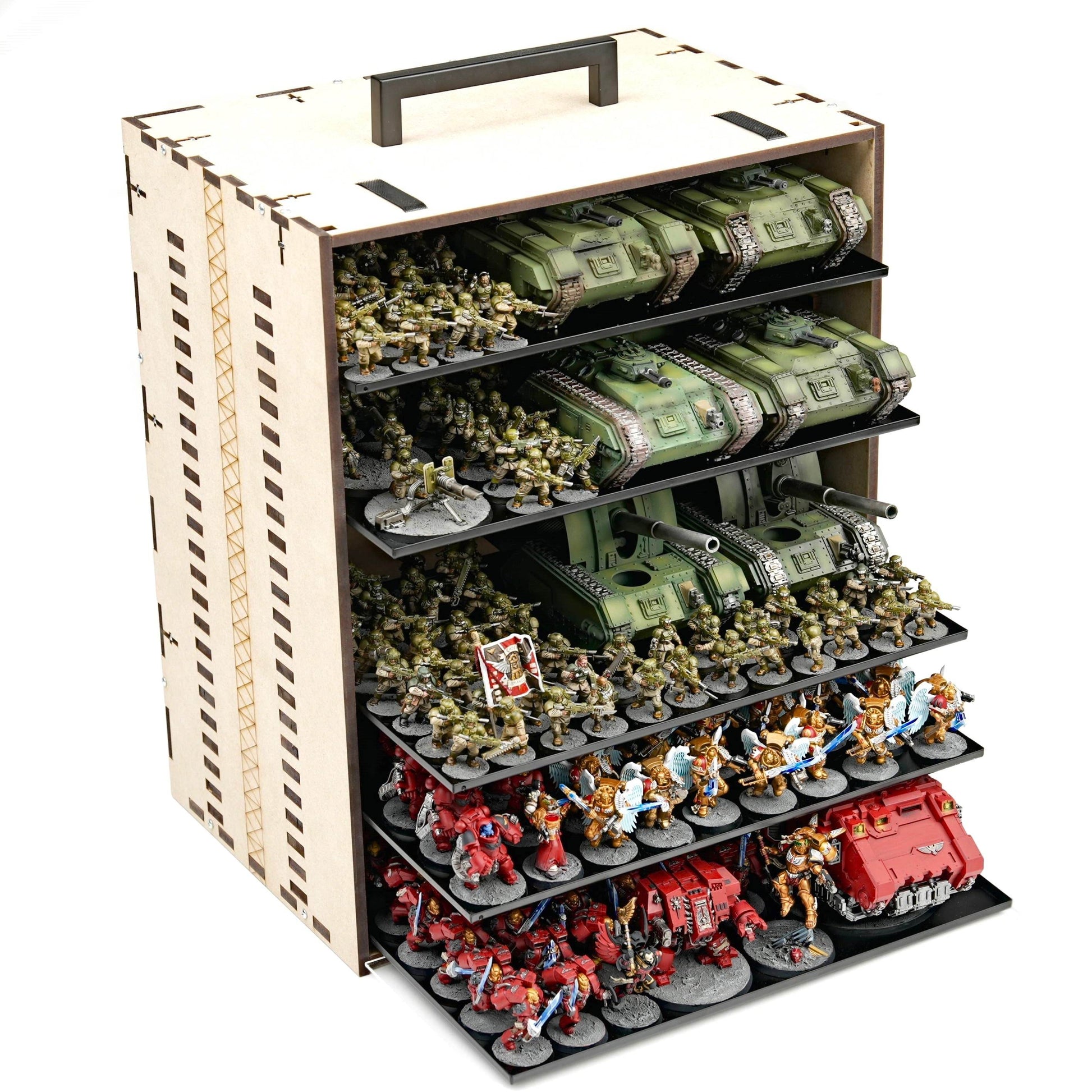 MagCase 2.0 MDF Magnetic Carrying Case / Display Case For Miniatures - 3 MagCase 2.0 Trays / 105 Magnets