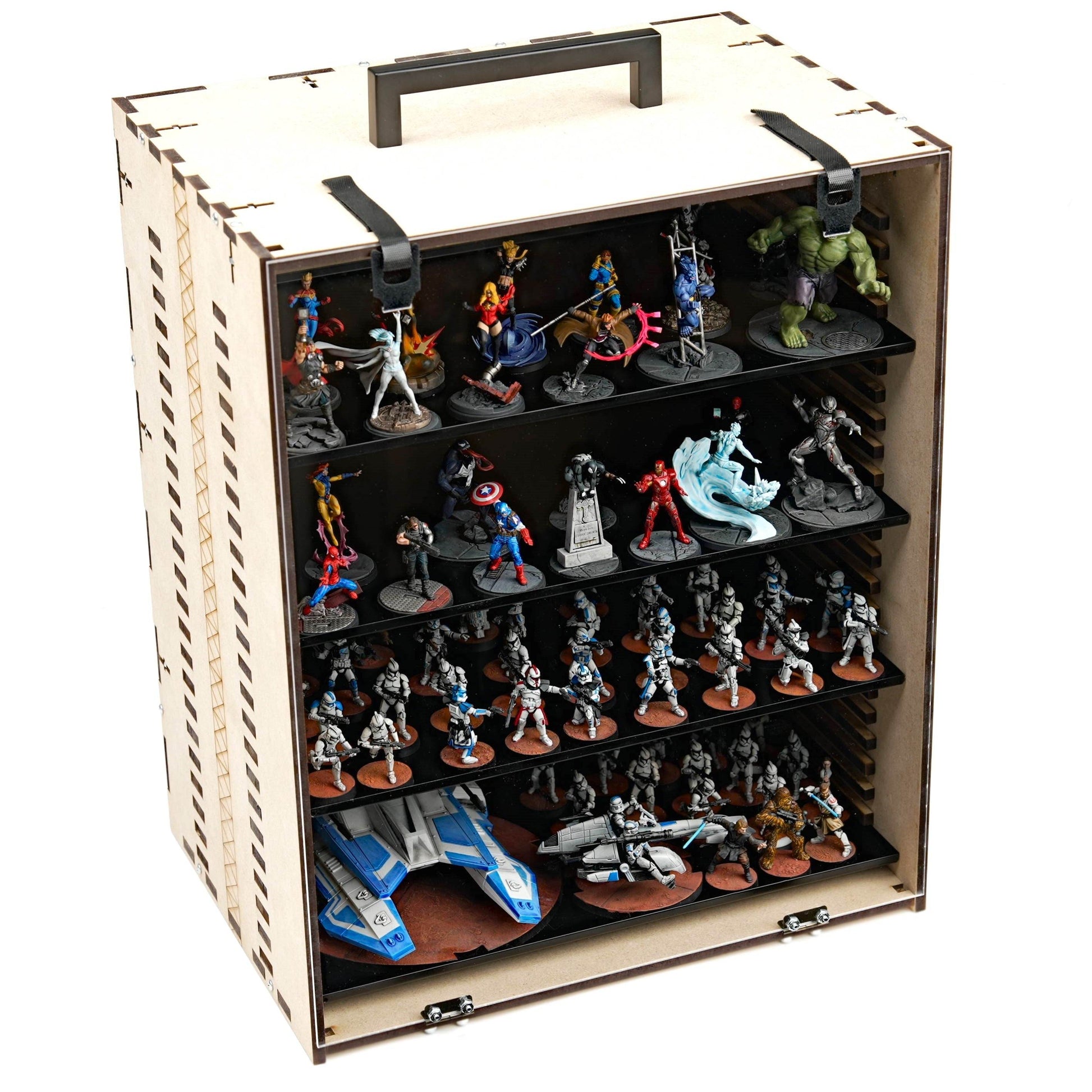MagCase 2.0 MDF Magnetic Carrying Case / Display Case For Miniatures - 3 MagCase 2.0 Trays / 105 Magnets