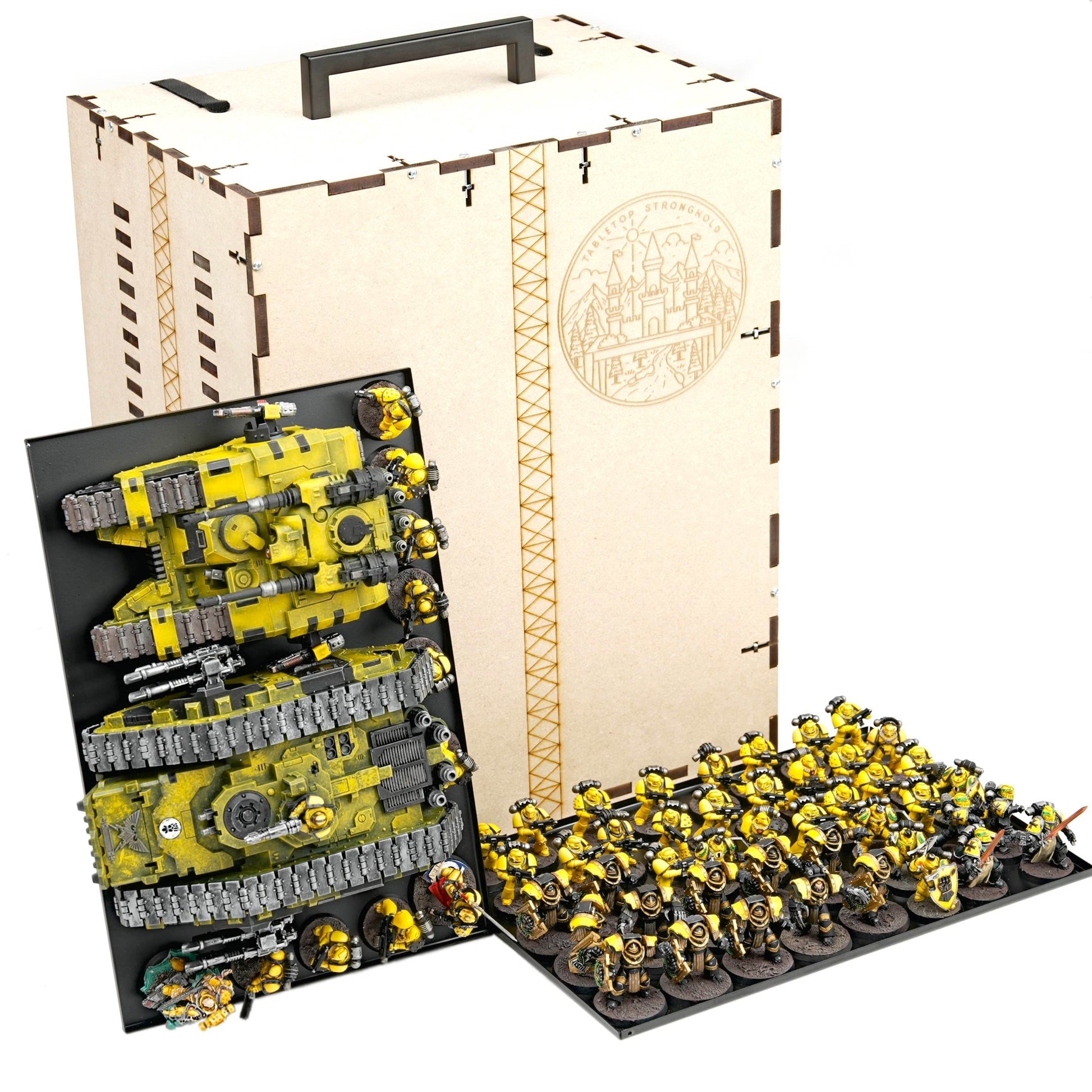 MagCase 2.0 MDF Magnetic Carrying Case / Display Case For Miniatures - 3 MagCase 2.0 Trays / 105 Magnets