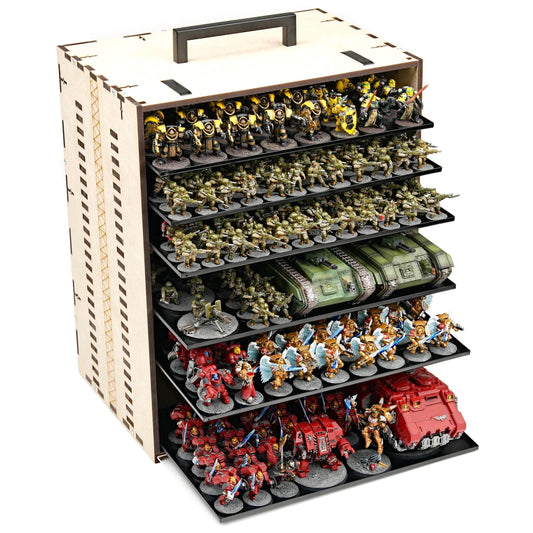 MagCase 2.0 MDF Magnetic Carrying Case / Display Case For Miniatures - 6 MagCase 2.0 Trays / 210 Magnets