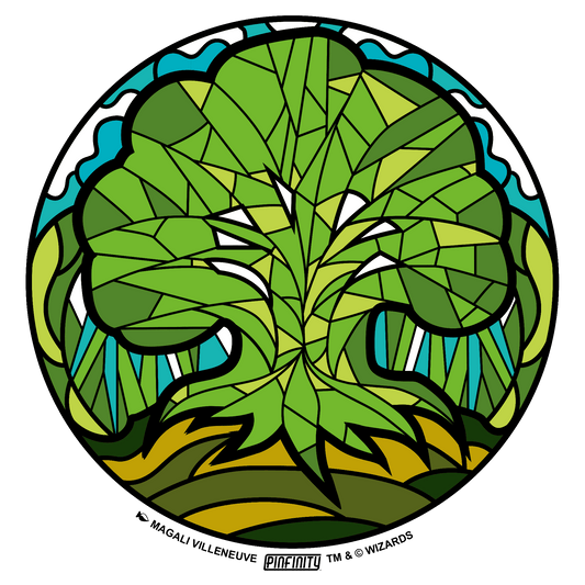 Magic: the Gathering - Stained Glass Forest Island 3” AR Sticker - 