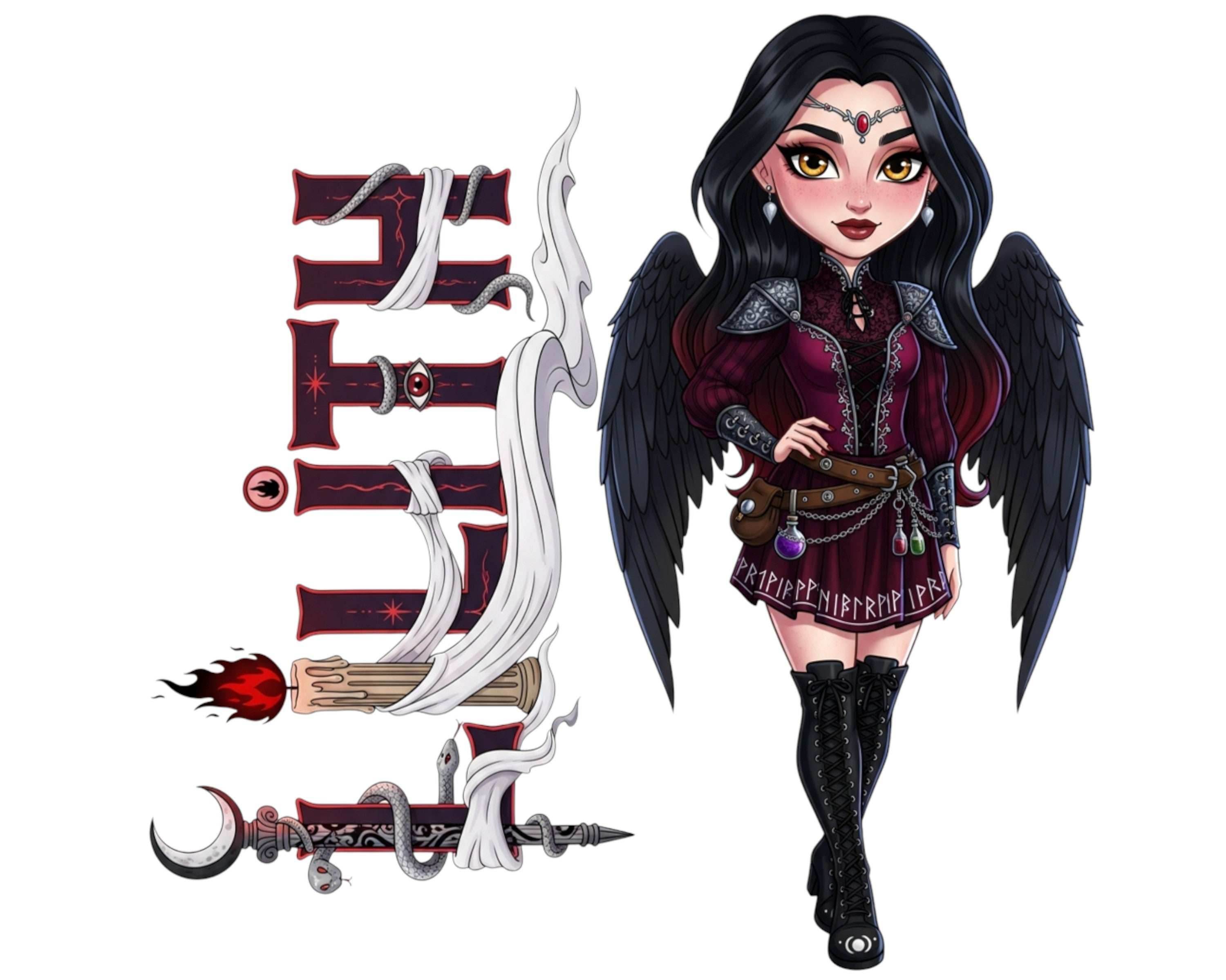 Lilith Sticker and Magnet - Queen of the Night Biblikins™ – Primordial Figure of Folklore | Waterproof & UV-Proof - Sticker / Mini
