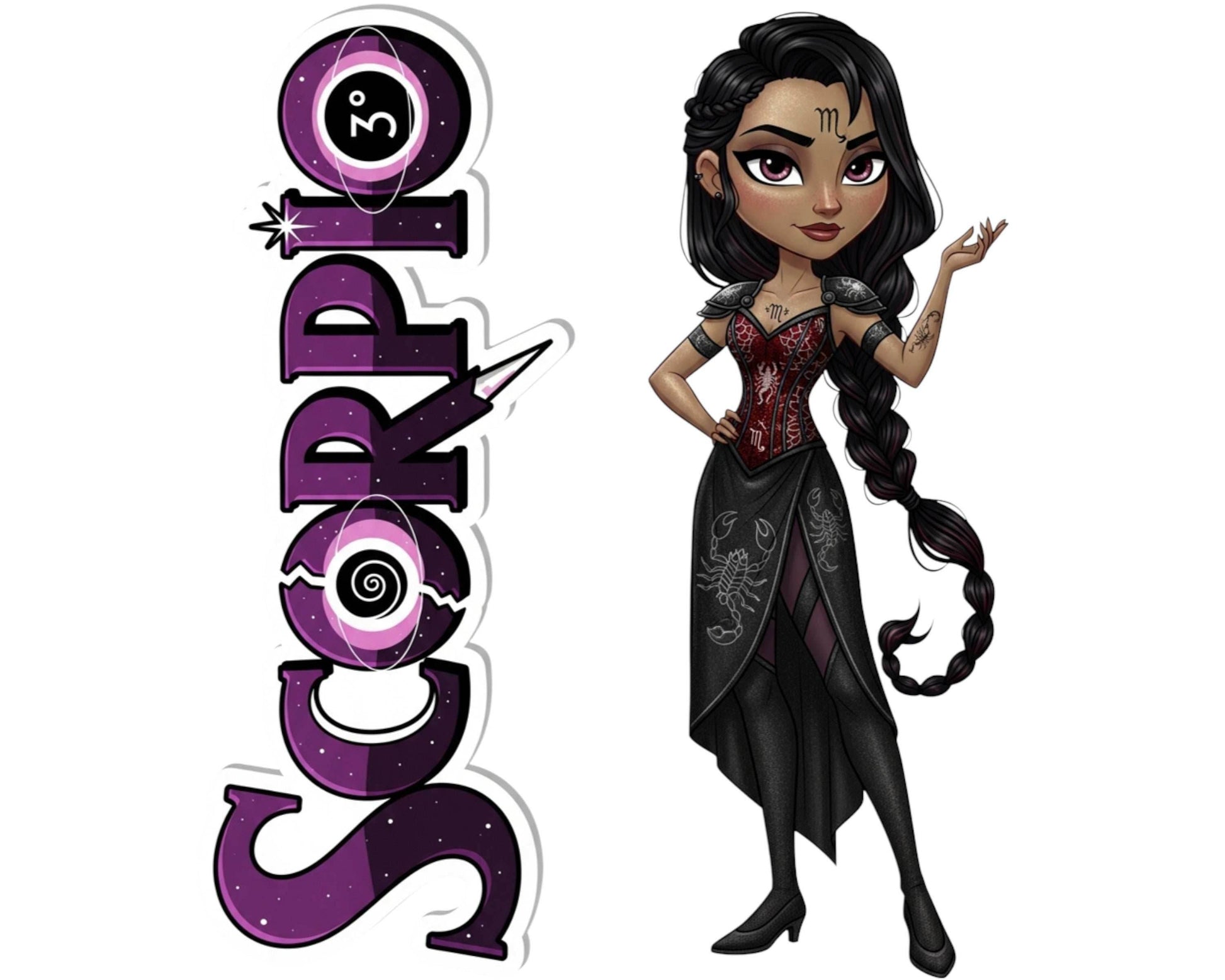 Scorpio Sticker and Magnet - Enigmatic Scorpion Horoskins™ – Zodiac Water Sign | Waterproof & UV-Proof - Sticker / Mini