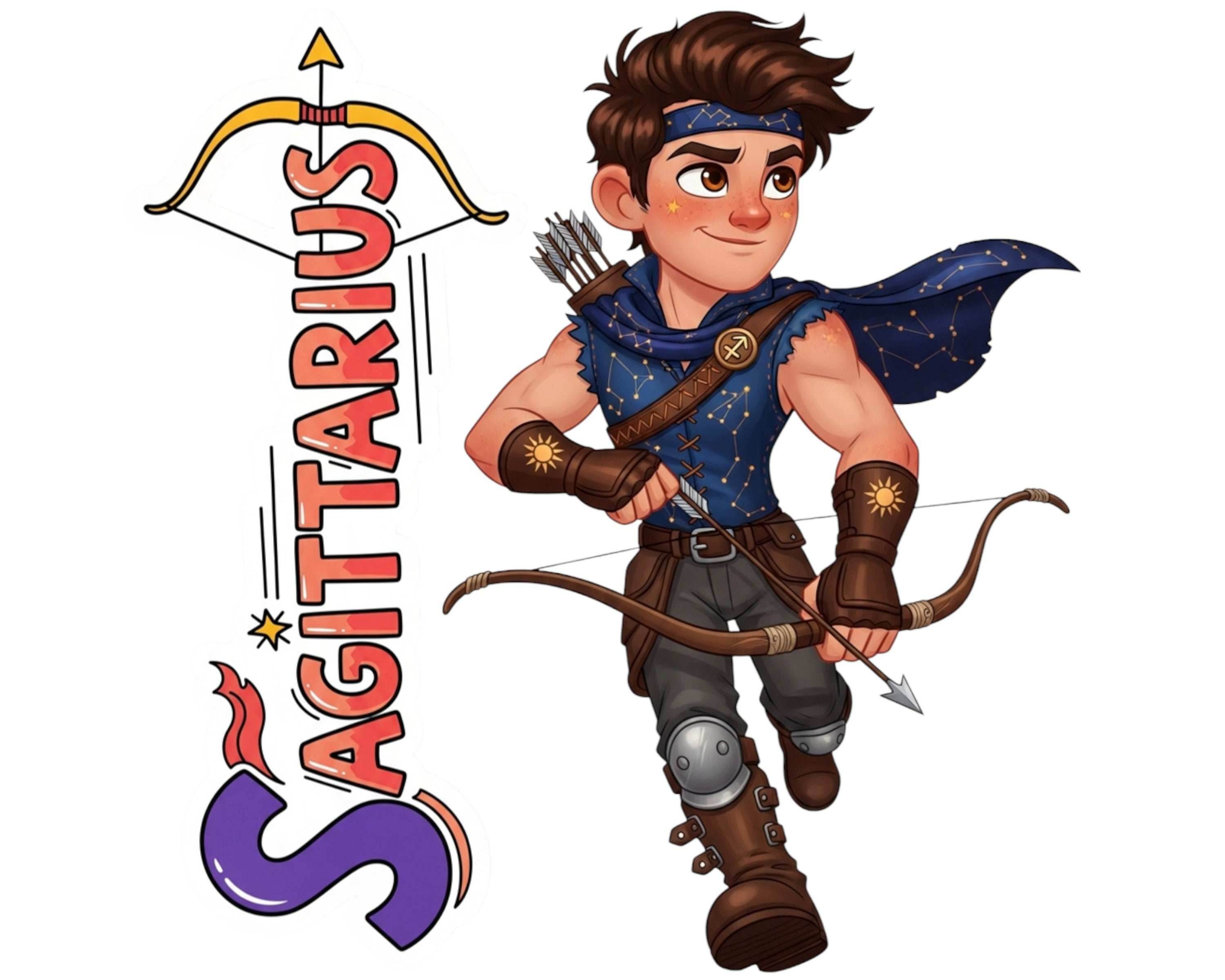 Sagittarius Sticker and Magnet - the Adventurer Horoskins™ – Zodiac Fire Sign | Waterproof & UV-Proof - Sticker / Mini