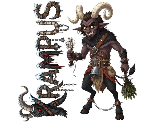 Krampus Sticker and Magnet - Shadow of Saint Nicholas Mythkins™ – Christmas Folklore Demon | Waterproof & UV-Proof - Sticker / Mini