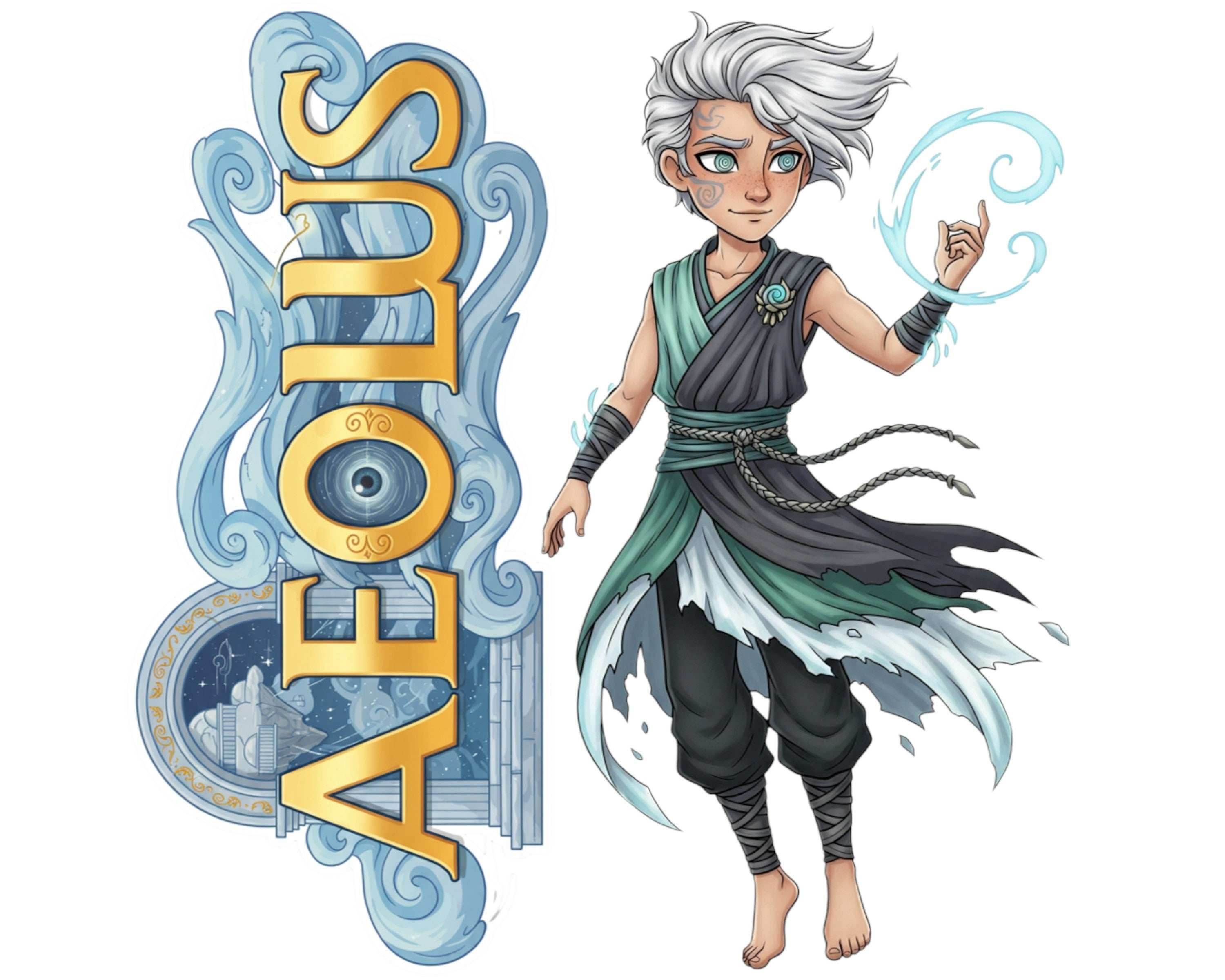 Aeolus Sticker and Magnet - Keeper of the Winds Mythkins™ – Greek God of Winds | Waterproof & UV-Proof - Sticker / Mini