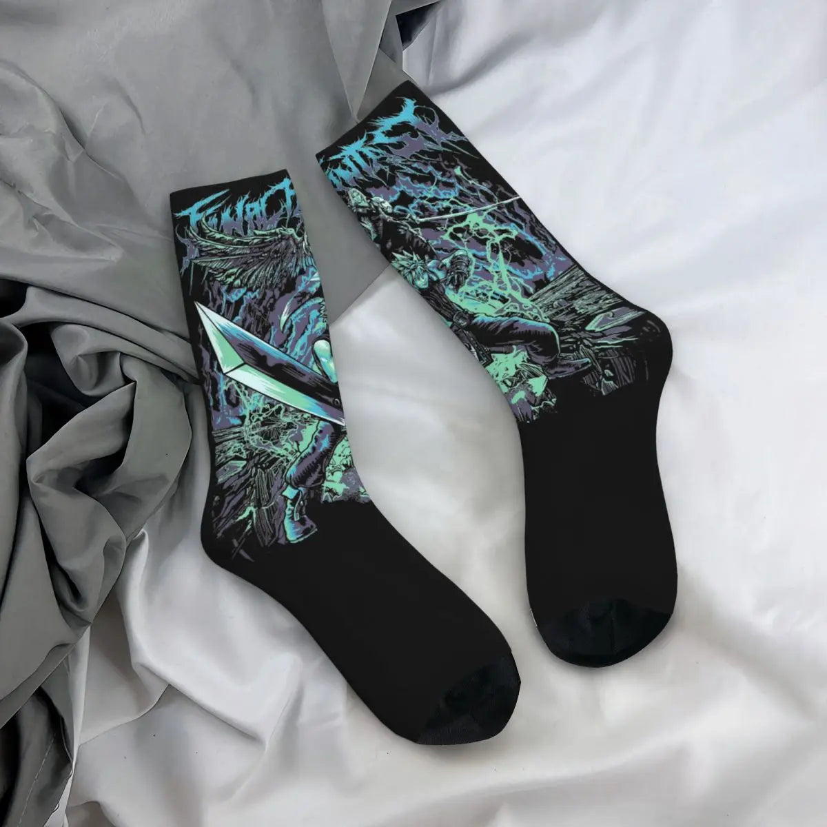 Male Final Fantasy 7 FF7 Socks Super Soft Fashion Retro Video Games Socks Crazy Merch Middle TubeSocks Best Gift Idea