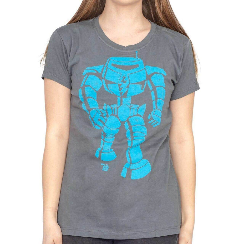 Man-Bot Vintage Graphic Charcoal JUNIORS T-shirt - S