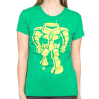 Man-Bot Vintage Graphic Green JUNIORS T-shirt - S