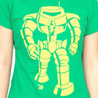 Man-Bot Vintage Graphic Green JUNIORS T-shirt - S