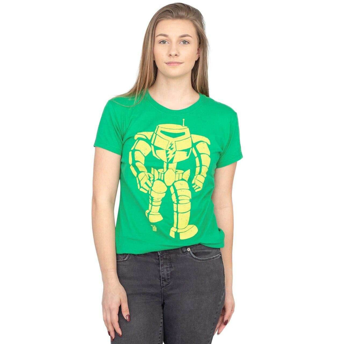 Man-Bot Vintage Graphic Green JUNIORS T-shirt - S