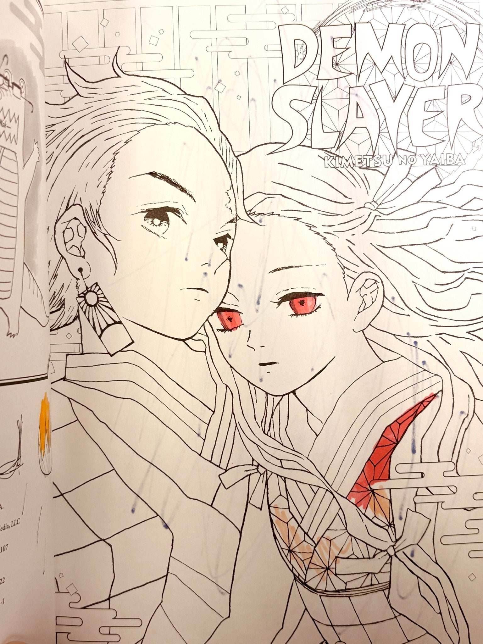 Demon Slayer The Official Coloring Book (3 Pages Colored) - 