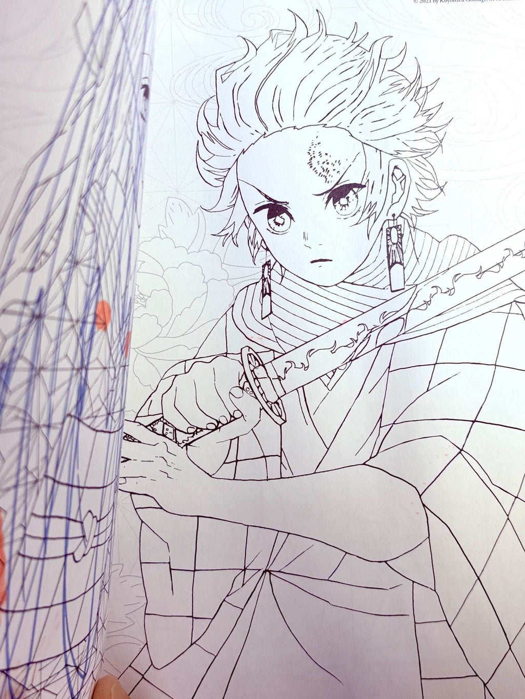 Demon Slayer The Official Coloring Book (3 Pages Colored) - 