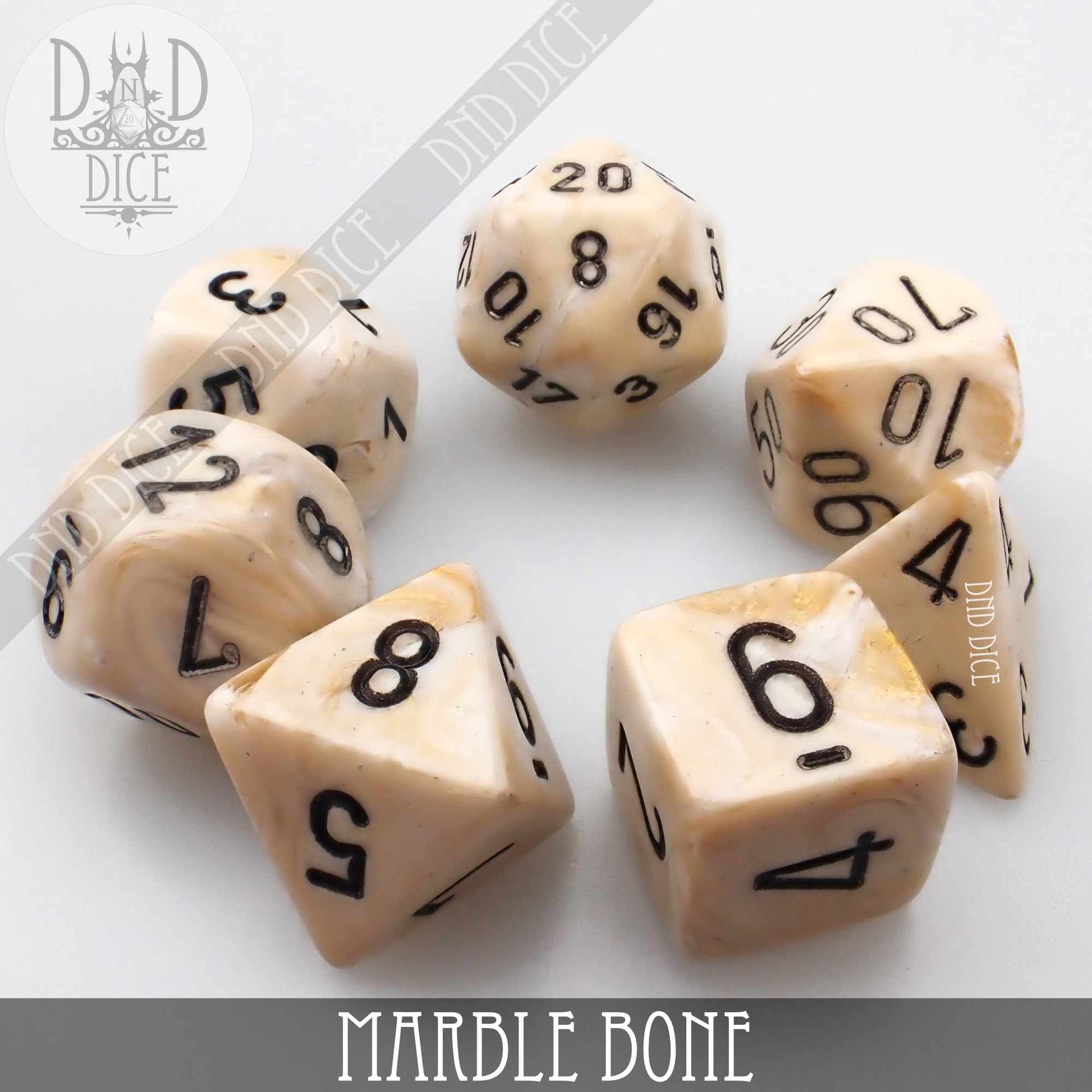 Marble Bone 7 or 11 Dice Set