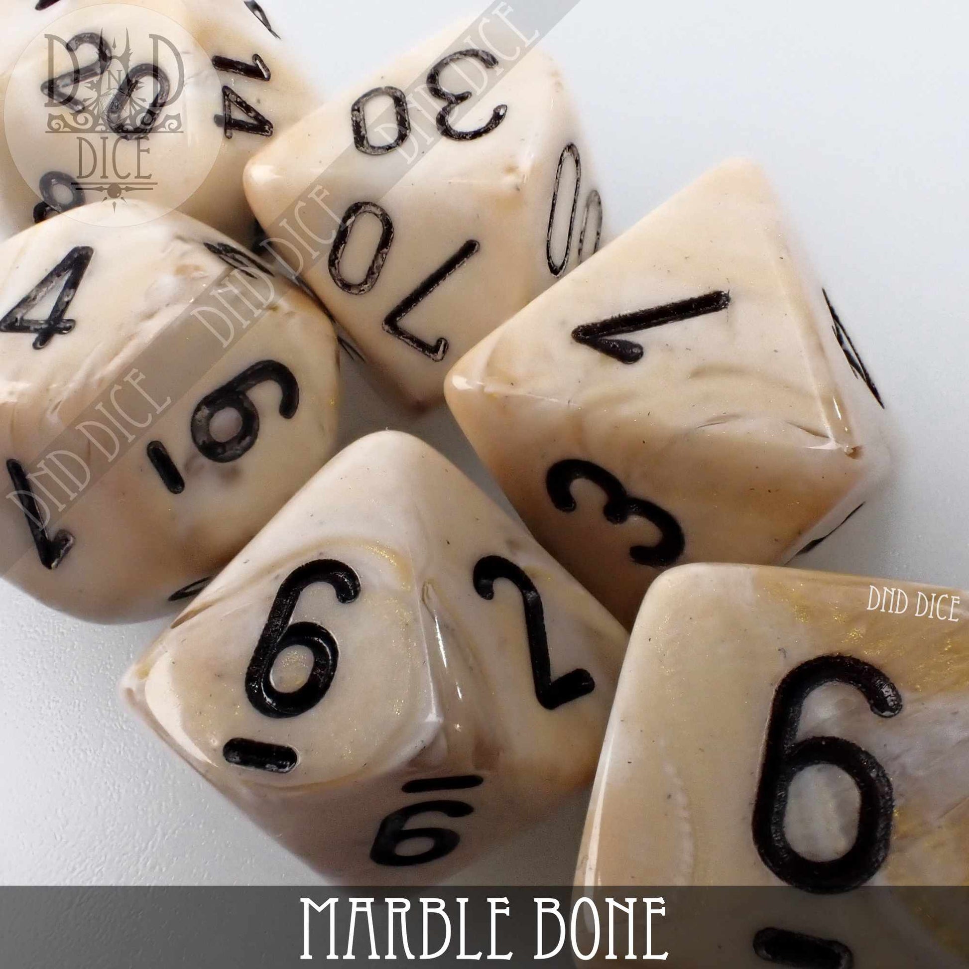 Marble Bone 7 or 11 Dice Set