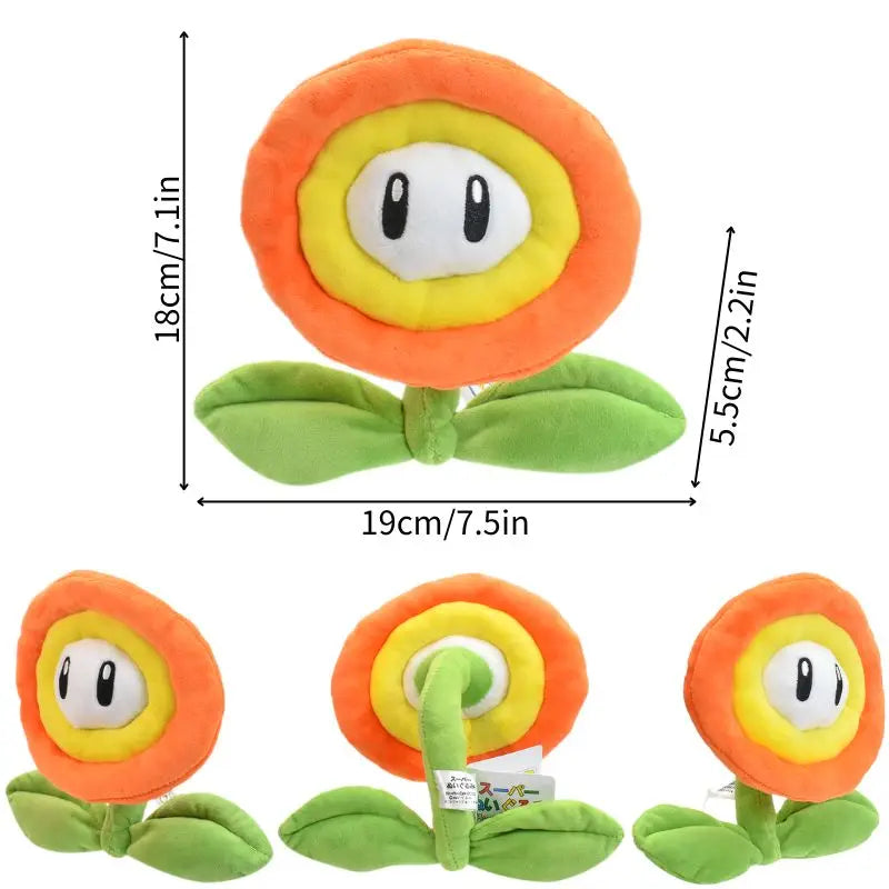 Mario Bros Ice Fire Flower Anime Figure Soft Plush Toy Cute Koopa Troopa Boo Red Toad Peluche Dolls Gift