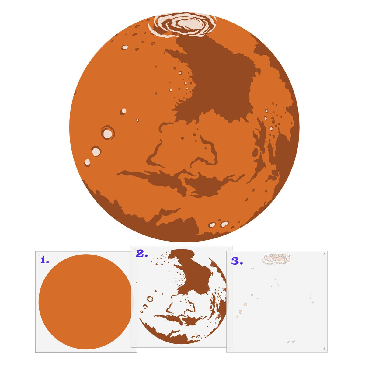 Mars Wall Mural Stencil Set
