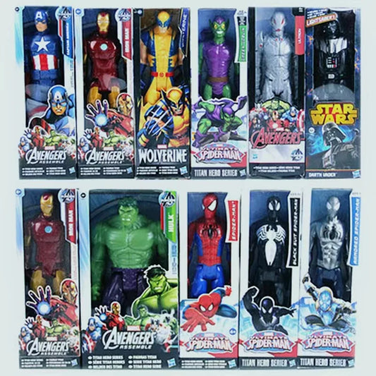 Marvel Avengers League 12 inch figurine Captain America Iron Man Spider Man Wolverine Thor Venom model ornament Children's Toys