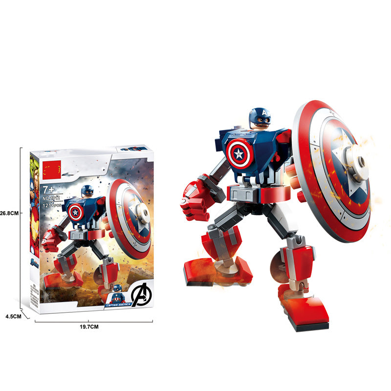 Marvel Avengers Mech Toys Thor Spider-Man Thanos Mecha Boy Fighting Insert Model Building Blocks Minifigure Children's Toys