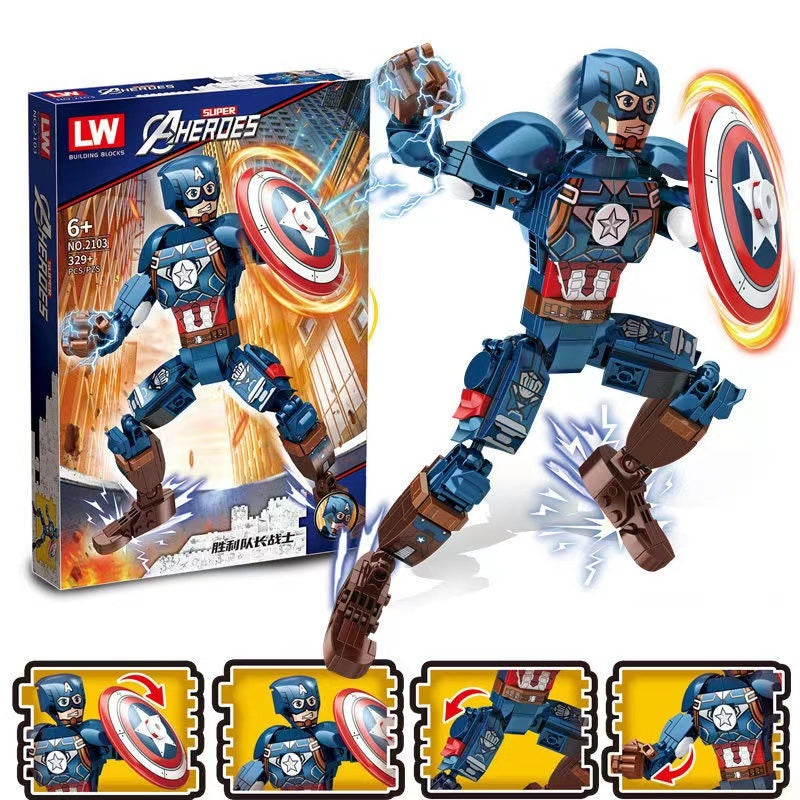 Marvel Avengers Mech Toys Thor Spider-Man Thanos Mecha Boy Fighting Insert Model Building Blocks Minifigure Children's Toys