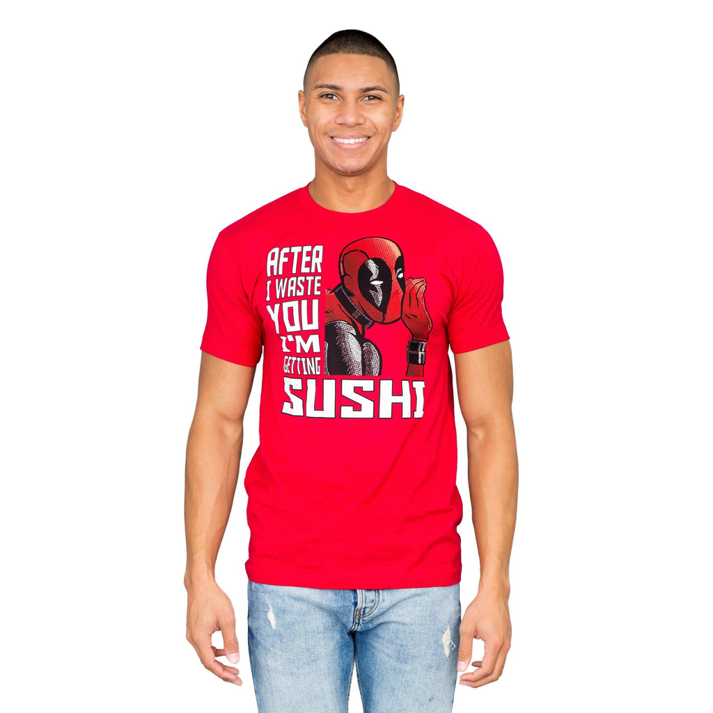 Marvel Comics Deadpool Sushi Red T-shirt - 2XL