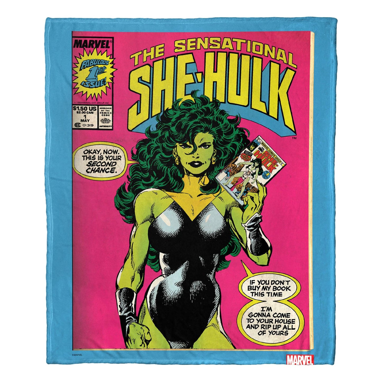 Marvel Comics; She Hulk Aggretsuko Comics Silk Touch Throw Blanket; 50" x 60"