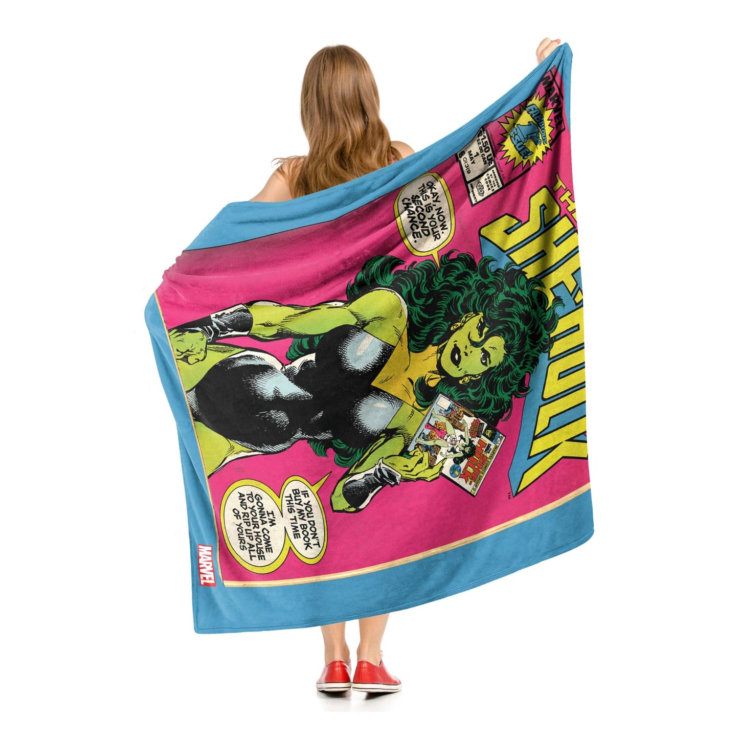 Marvel Comics; She Hulk Aggretsuko Comics Silk Touch Throw Blanket; 50" x 60"