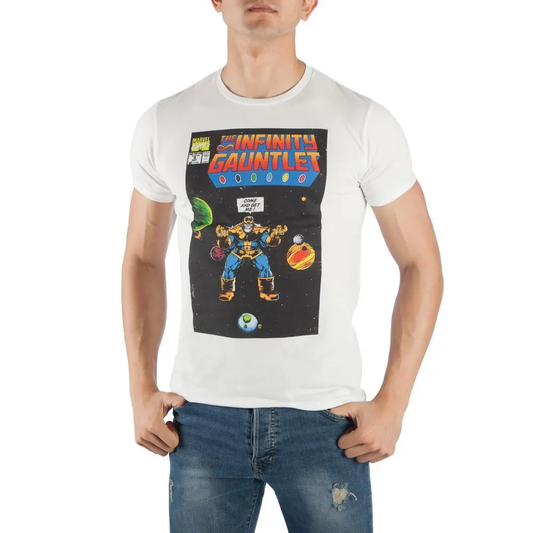 Marvel Comics Thanos The Infinity Gauntlet Men's White T-Shirt Tee Shirt