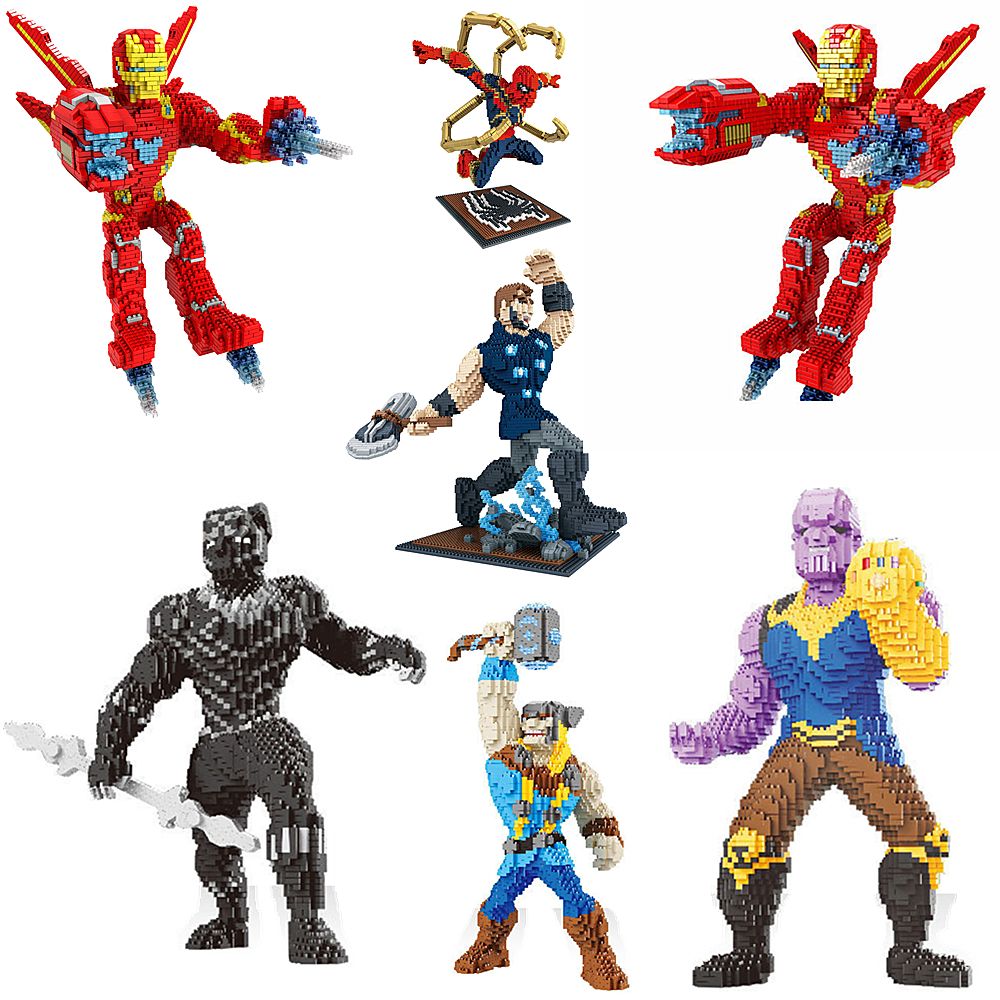 Marvel Heroes Infinite Warfare Characters Micro Diamond Building Blocks Iron Man Thor Spiderman Nomads Building Brick Toys