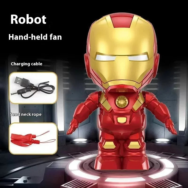 New Marvel Iron Man Electric Silent Fan Ironmanhandheld Fan Usb Charging Durable Mini Kids Fan Boy Toys Summer Birthday Gift