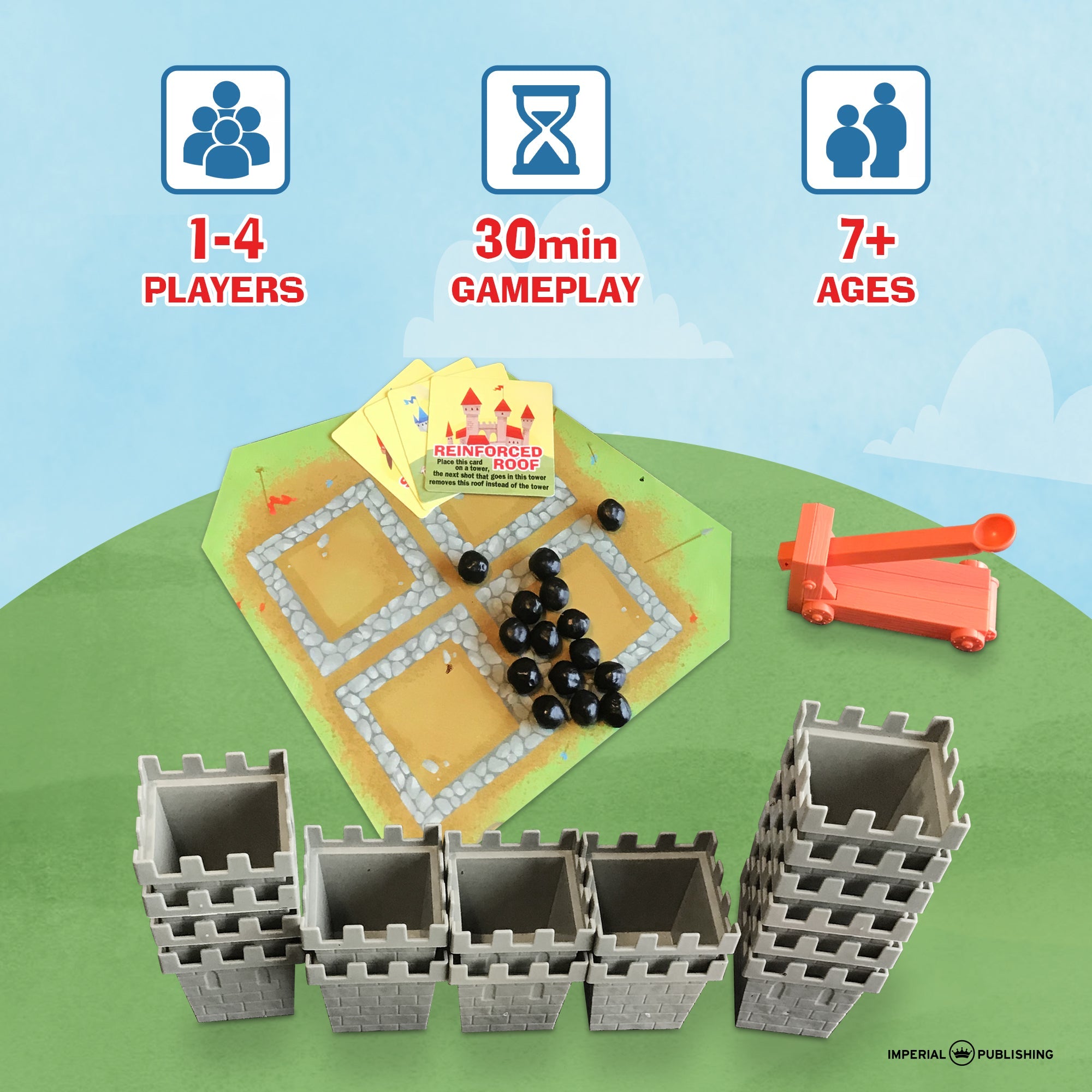 Catapult Castle 1-4 Player Medieval Dexterity Game -